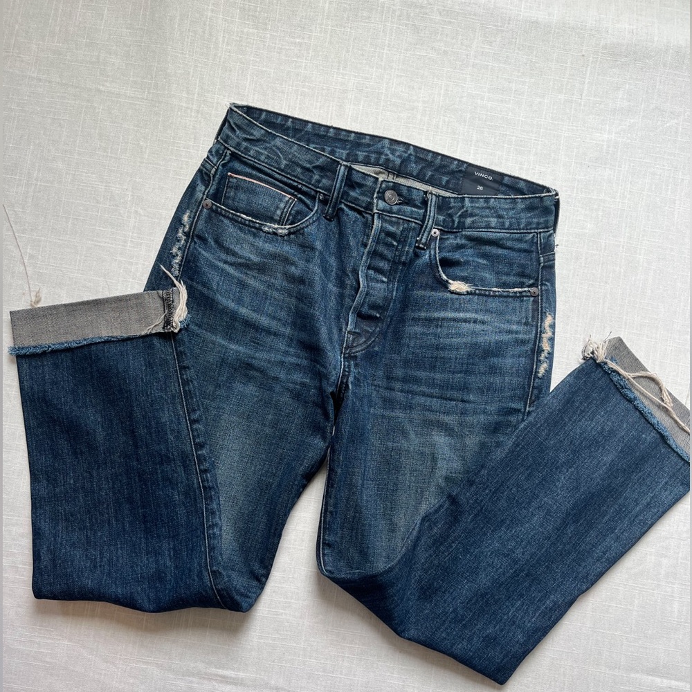 Vince Dark Wash Straight Leg Jeans